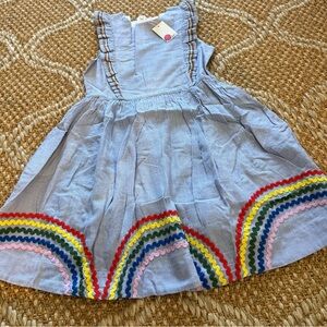 Mini Boden Colorful Rainbow Trim Dress NWT Size 11-12Y